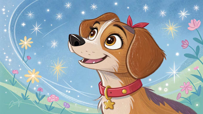 design a custom disney pet portrait