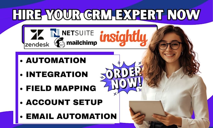 setup mailchimp zendesk netsuite insightly insurance aggregators crm automation