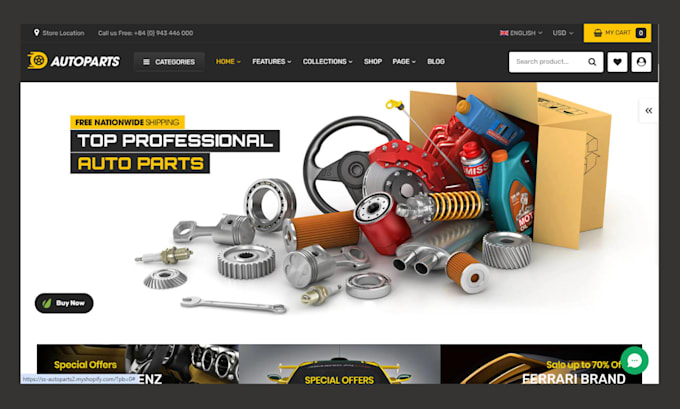 build auto part shopify store auto part website automotive website automobile