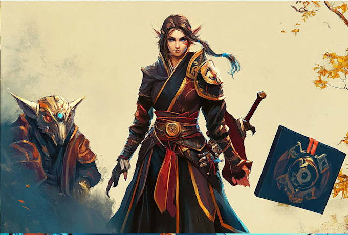 paint a character illustration in a fantasy world