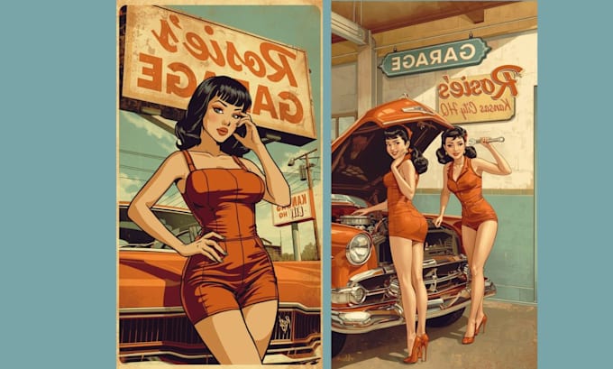 draw comic poster vintage art retro comic illustration style for advert
