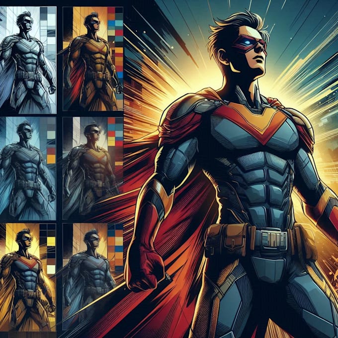 Create concept art superhero character design for comics by ...
