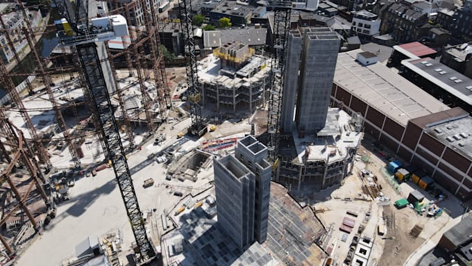 provide construction progress with 4k videos and pictures