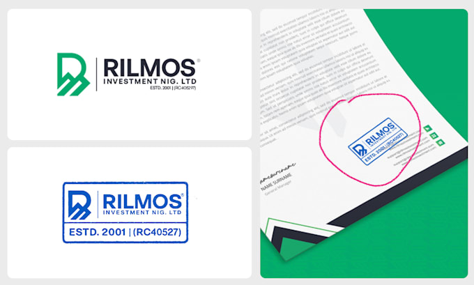 design branded stamp logo and signature