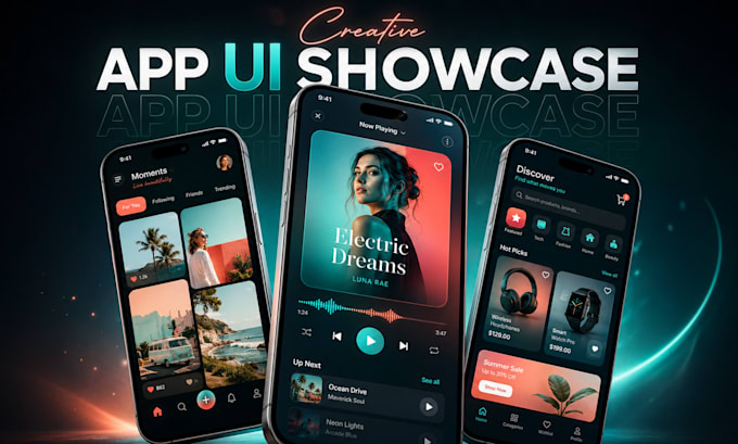 create modern mobile app UI and website UX design in figma