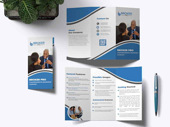 professional trifold brochure design for your business
