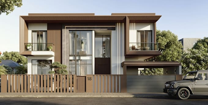 remodel house property,villa elevation design,rooftop solar,outdoor patio,render