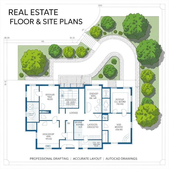 Draft real estate floor plan, site plan, and property layout ...