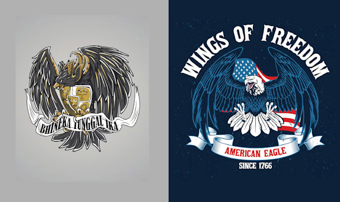 make vintage american eagle t shirt logo design