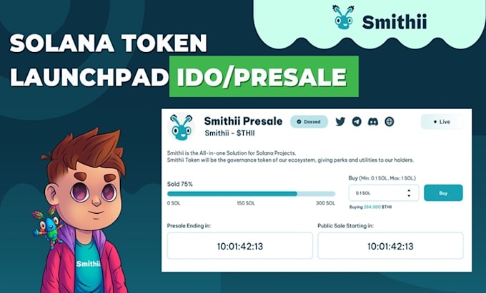 create solana staking website, presale website  with solidity smart contract