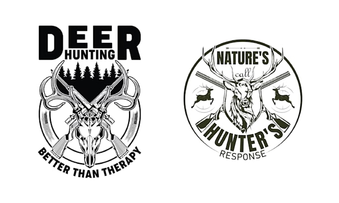make retro deer hunting vector logo t shirt design