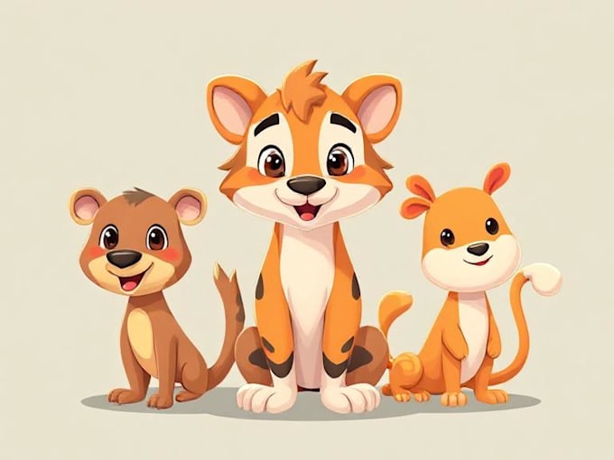 draw animals cartoon illustration