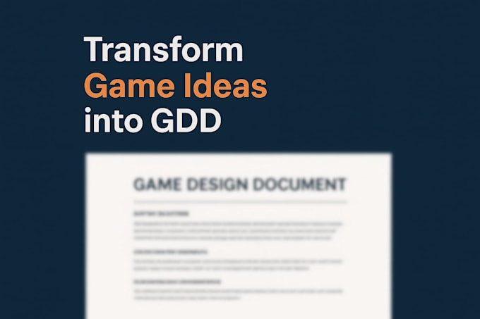 research, analyze and design a professional game design document gdd