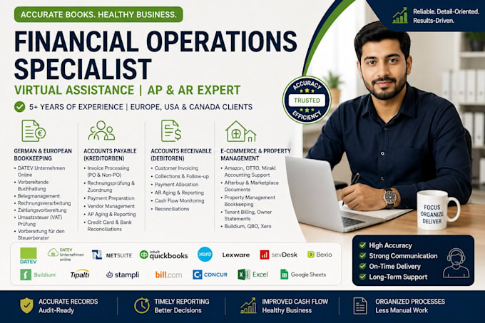 support bookkeeping, financial operations, virtual assistant