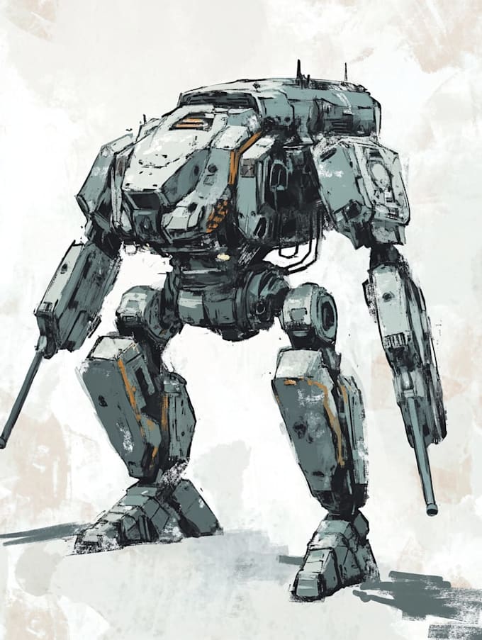 draw robot, macha, spaceship