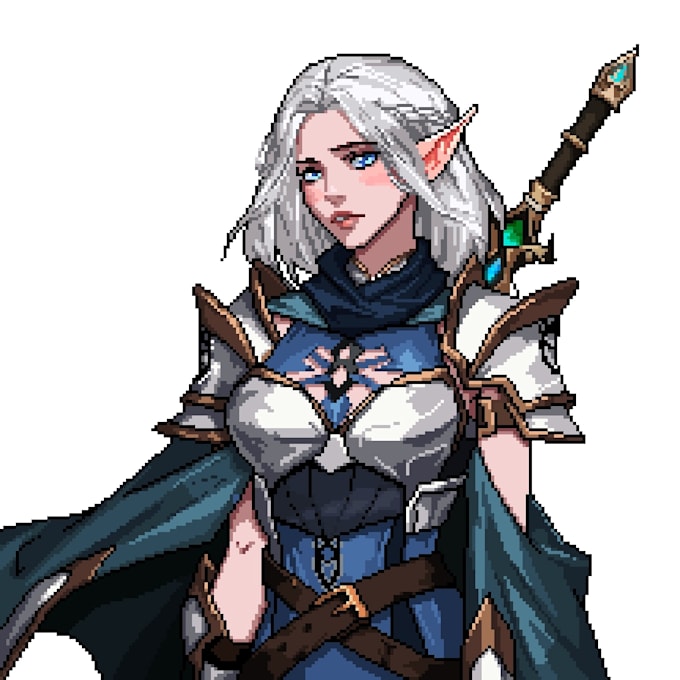 draw custom pixel art anime illustrations for you