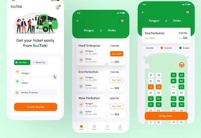develop train booking app, airline booking app, travel app, bus booking app
