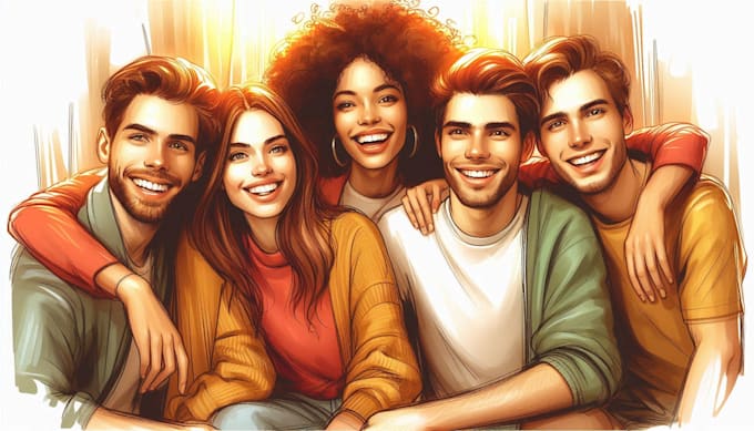 design an unique friendship portrait art