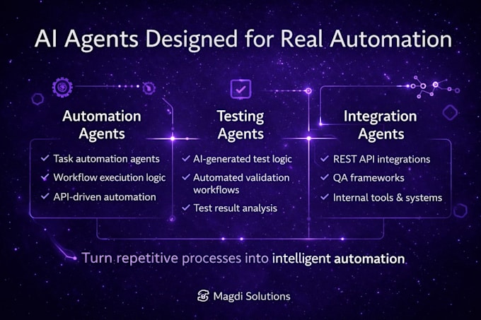 create custom ai agents for automation and testing