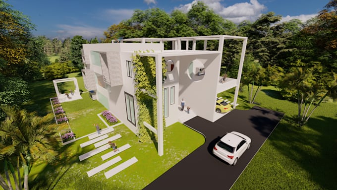 design 3d exterior using sketchup