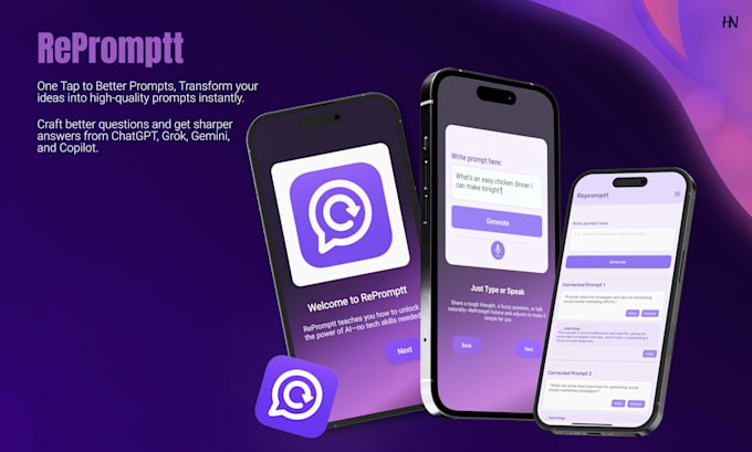create a mobile app, android app,  ios app using react native
