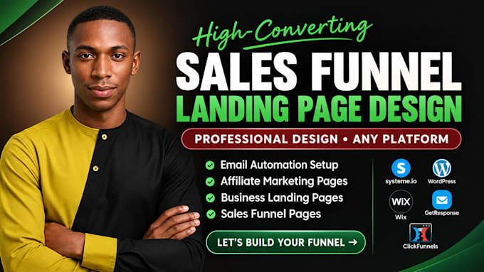 use systeme io carrd co clickfunnel shopify wix website for landing page design