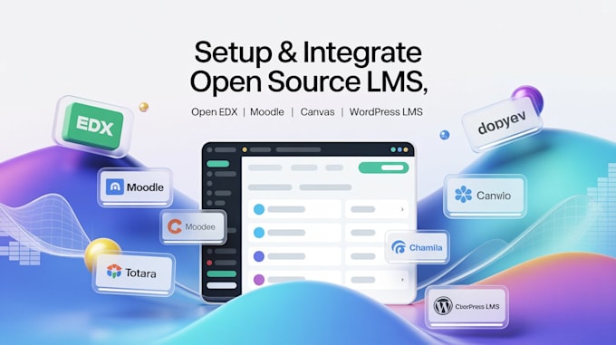 install, setup, integrate open source lms like open edx, moodle, canvas, totara