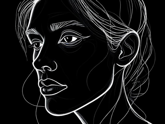 make scribble art, abstract line portrait
