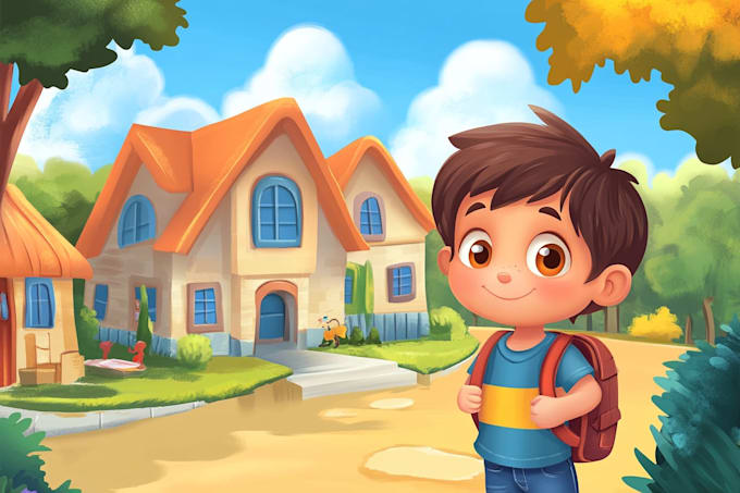 draw children story book illustration