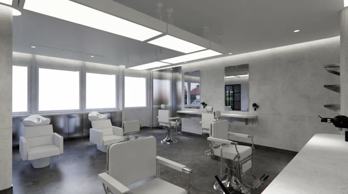 transform old building to modern shop, restroom  rendering, spa interior design