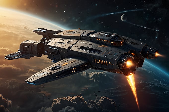 create a sci fi spaceship art