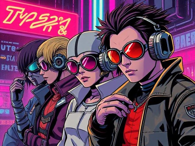 create cyberpunk and retro aesthetic characters