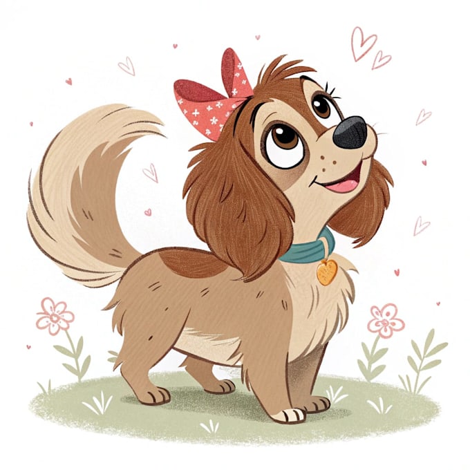 draw a cute disney style pet portrait