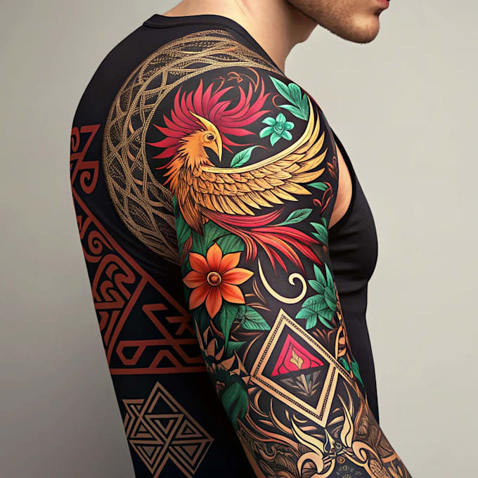 draw an awesome tattoo sleeve art