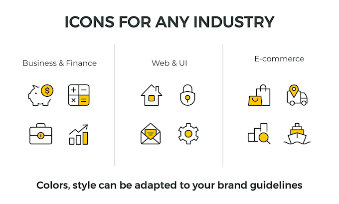 design custom minimalist line icons for website and app