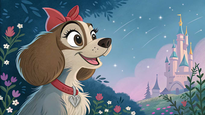design a custom disney pet portrait