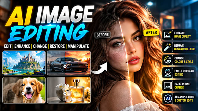 do ai image editing, fix, photo editing, retouching and manipulation