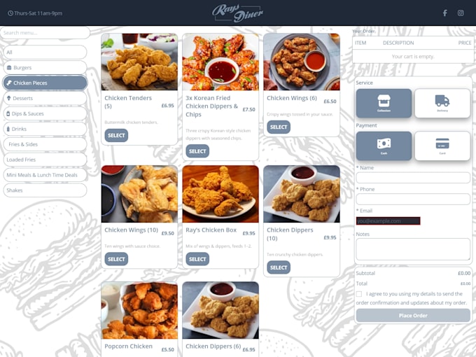 build your takeaway website with ordering and payments