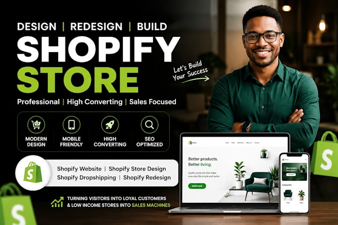 design or redesign a professional shopify store for dropshipping