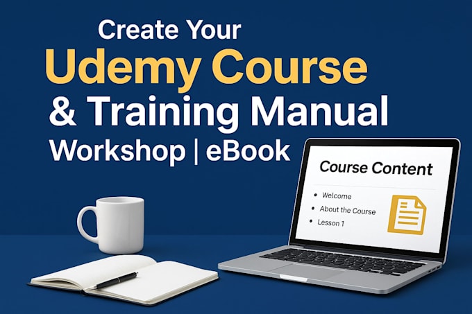 professional udemy course, digital course content, workshop training manual