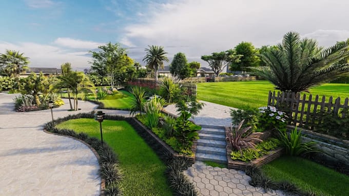 model and design realistic 3d landscape and 3d renderings