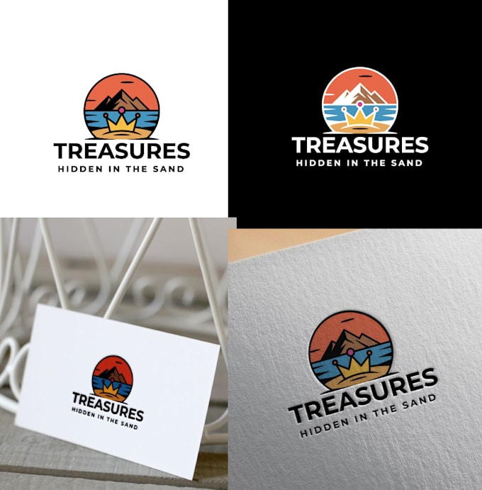 make creative mountain and  ocean logo design