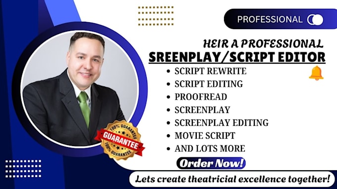 shape your story into stage or screen magic with professional script edit