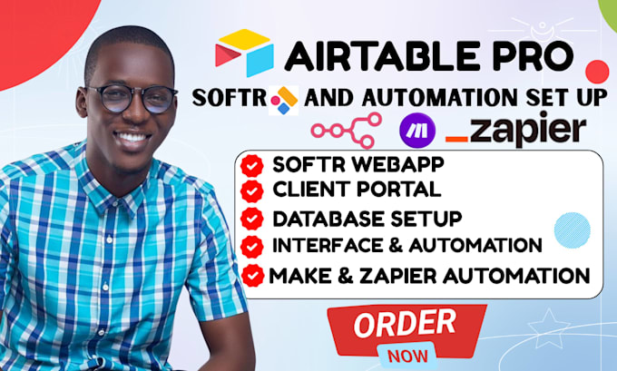 setup airtable database, airtable automation, airtable crm setup, softr expert