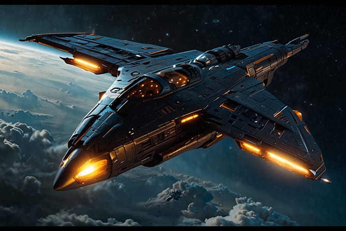 draw a sci fi spaceship art