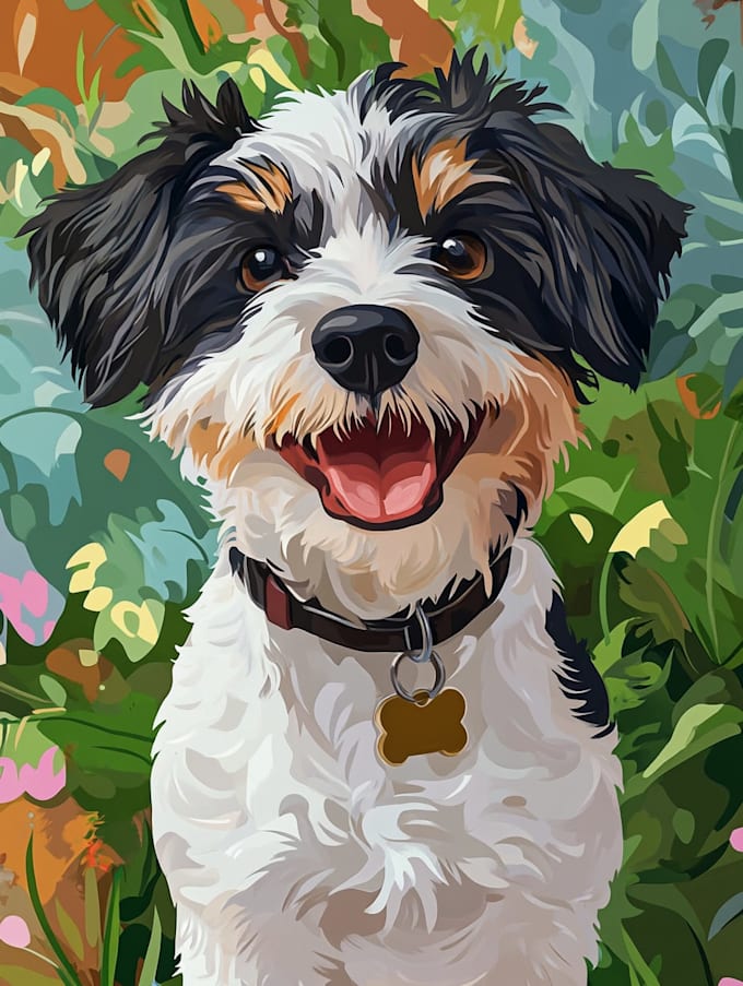 do disney pets portrait illustration in disney style