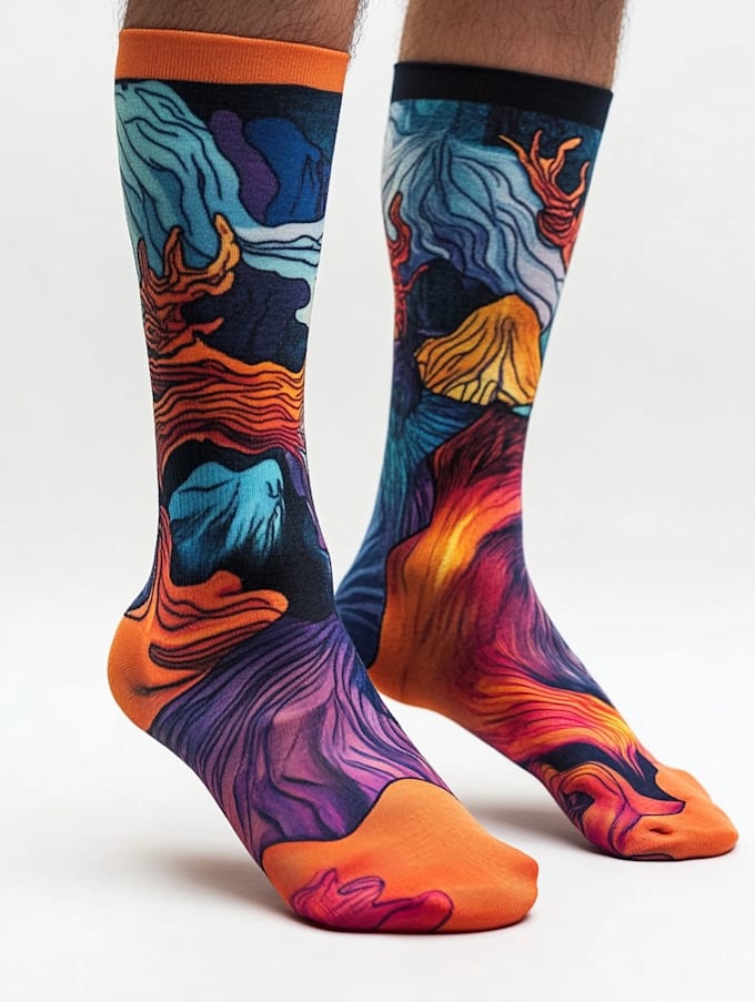 create digital pattern socks design