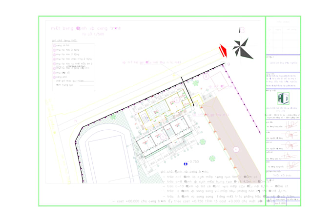 architectural building floor plan design and site plan