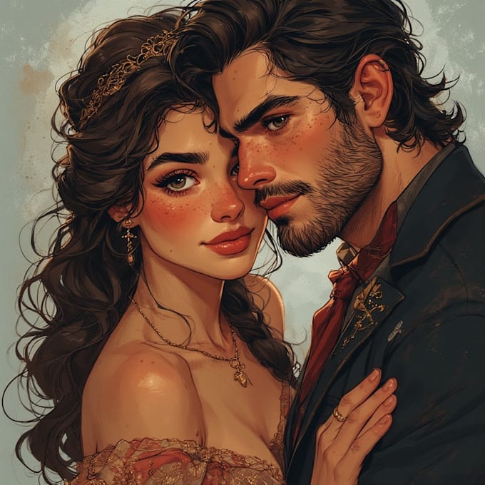 design couple portrait illustration
