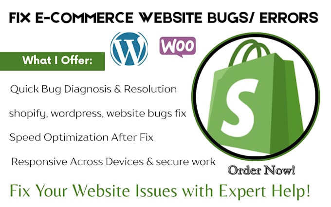 shopify bug fix wordpress bug fix wordpress error woocommerce bug fix clone web